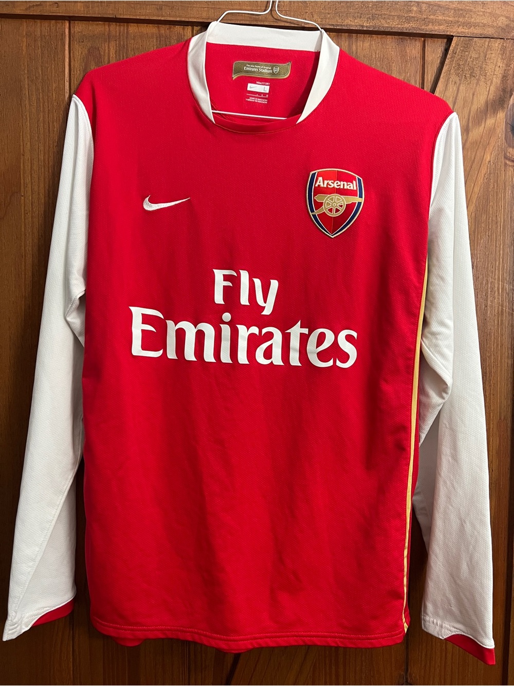 Nike Arsenal Red & White Long-Sleeve Football Jersey